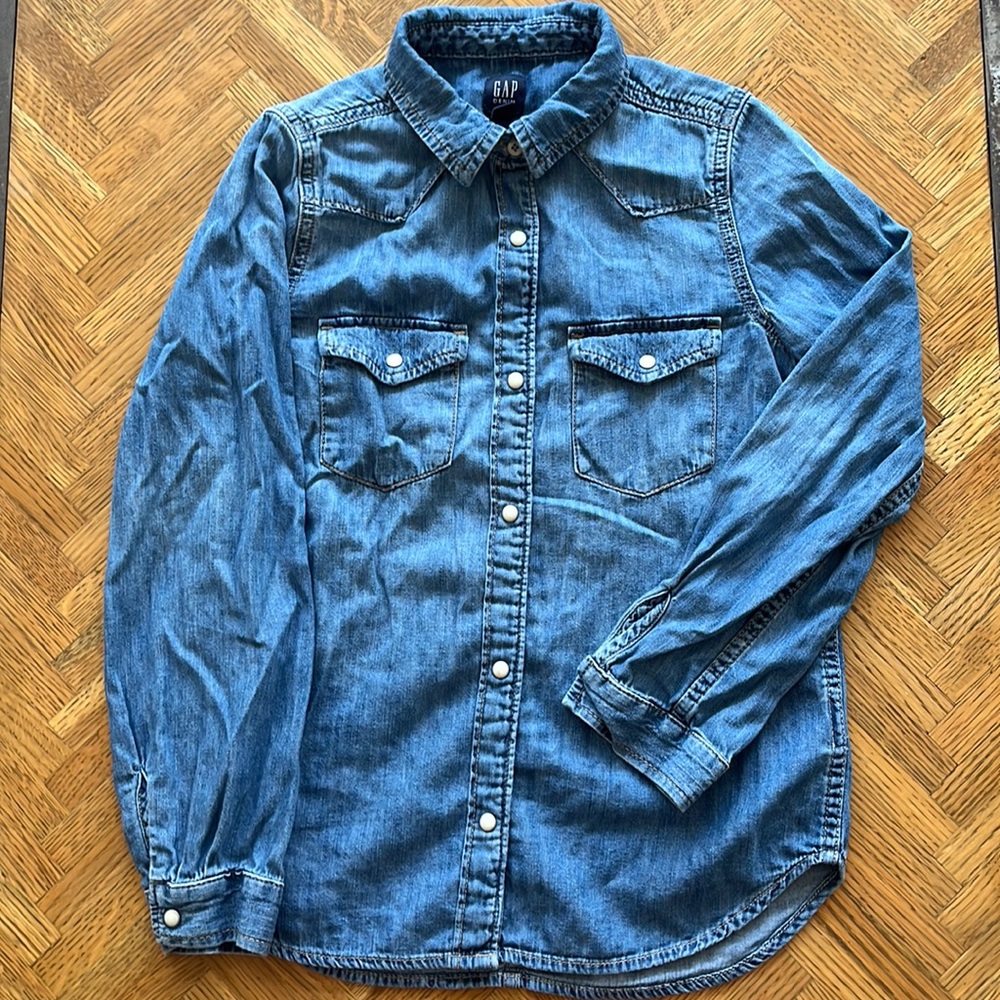 Gap Kids Pearsnap Denim Shirt